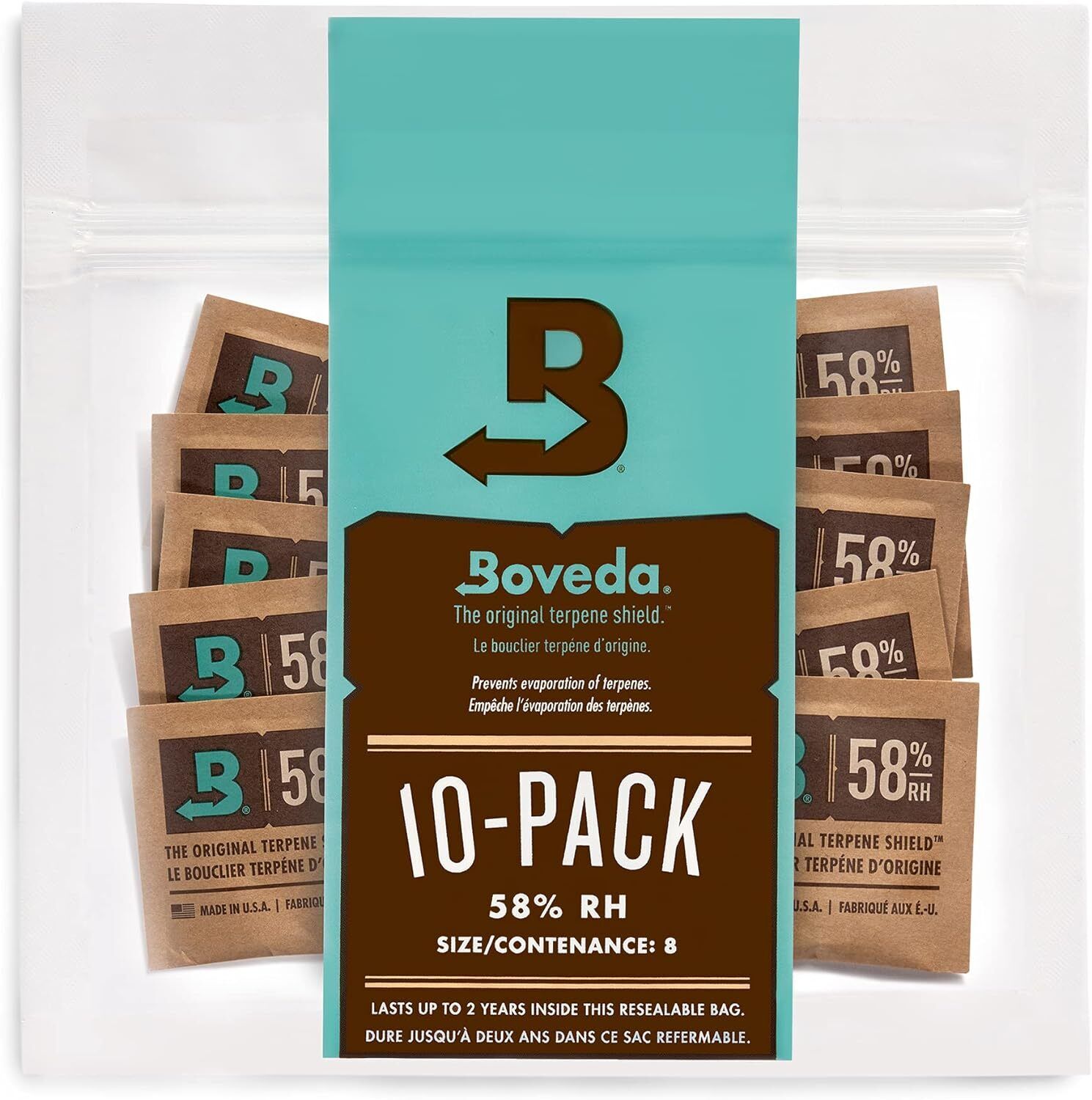 Boveda 58% Two Way Humidity Control Packs for Storing 1 Oz Size 8 10 Pack New