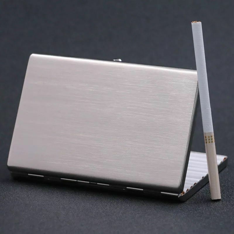 EDC Ultra Thin & Long Cigarette Box Stainless Steel Can Hold 10PCs