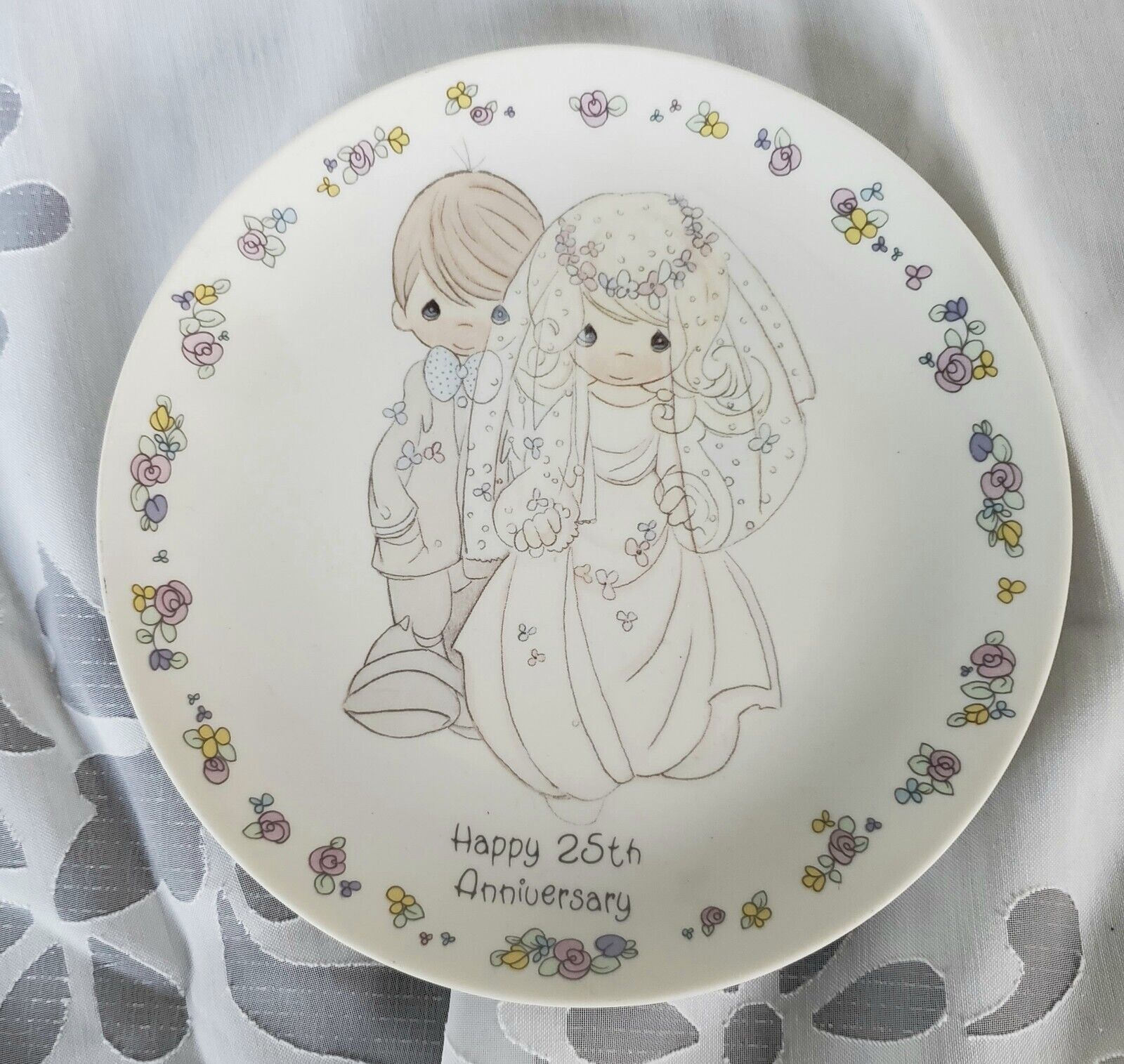 Precious Moments 25th Anniversay Commerative Plate Gift Presentation Is Blank