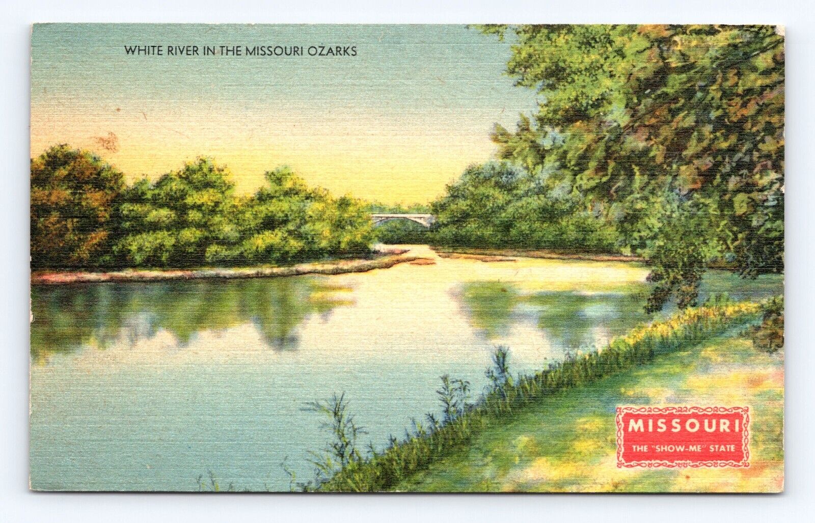 Old Postcard White River Missouri Ozarks c1930-1940s