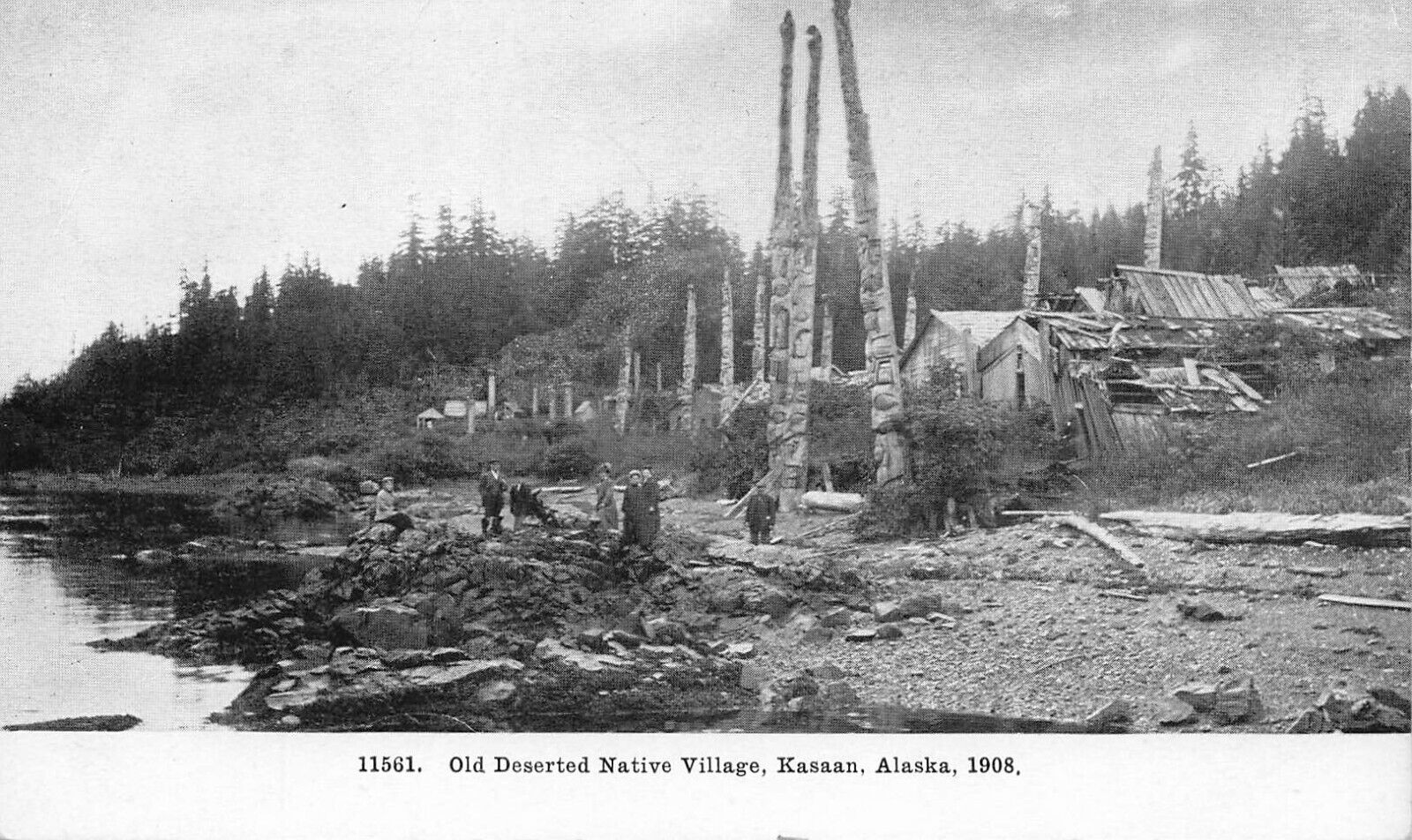 ALASKA PHOTO POSTCARD: OLD DESERTED NATIVE VILLAGE, KASAAN, AK