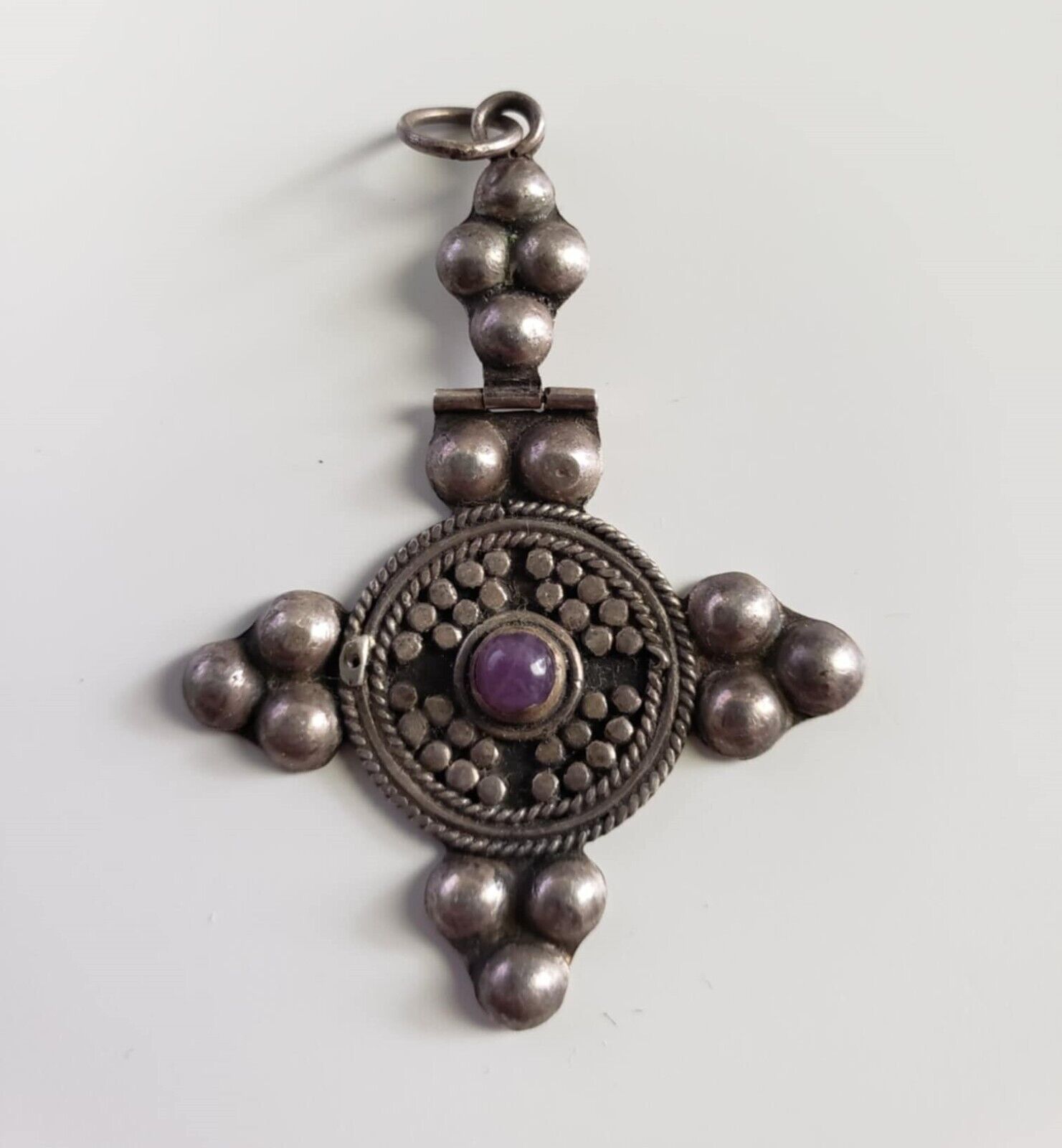 Antique Ethiopian silver 925 Cross Pendant Old Coptic Cross