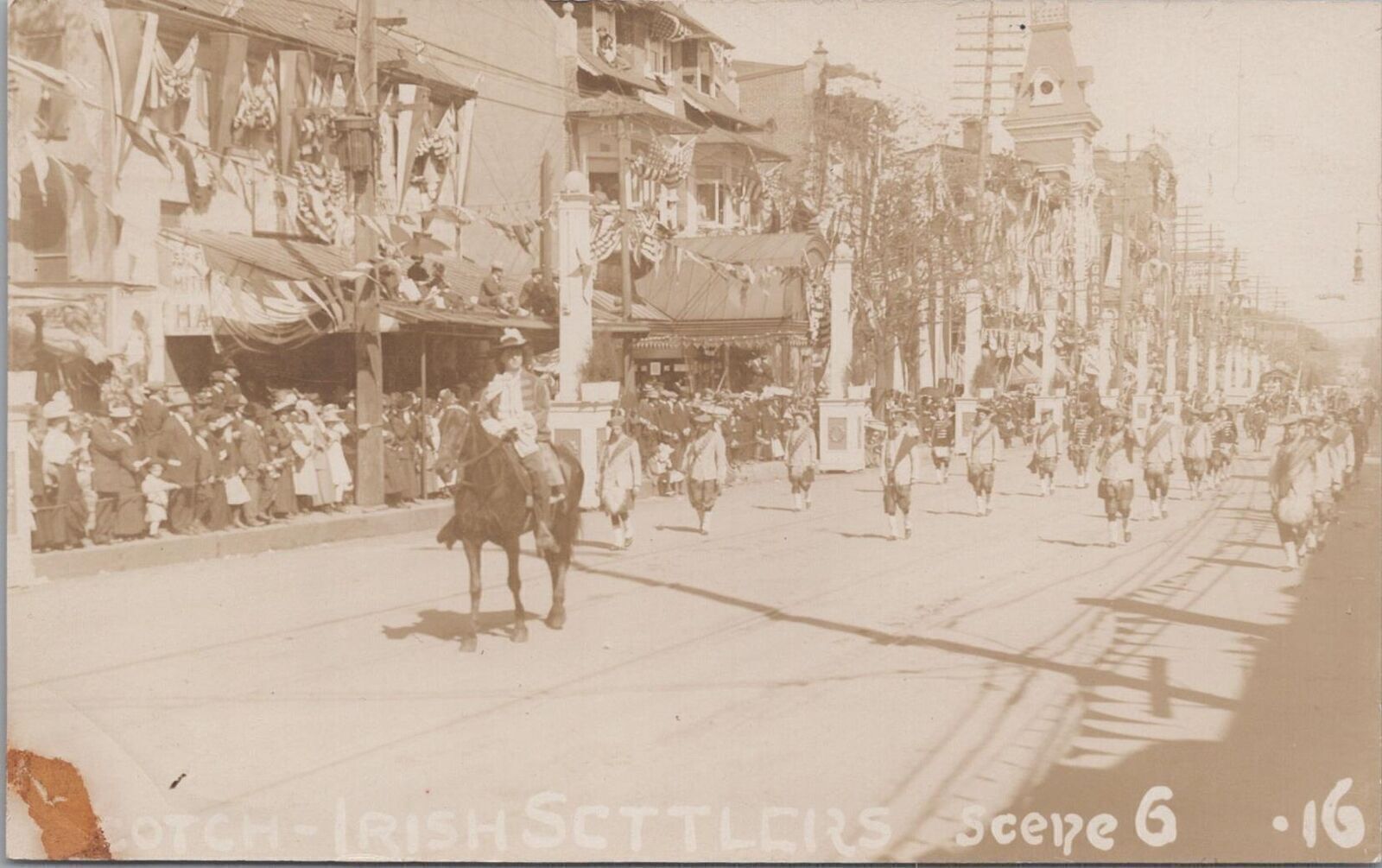 RPPC Postcard Norristown PA Historic Day 1912 Scotch Irish Settlers Main Street