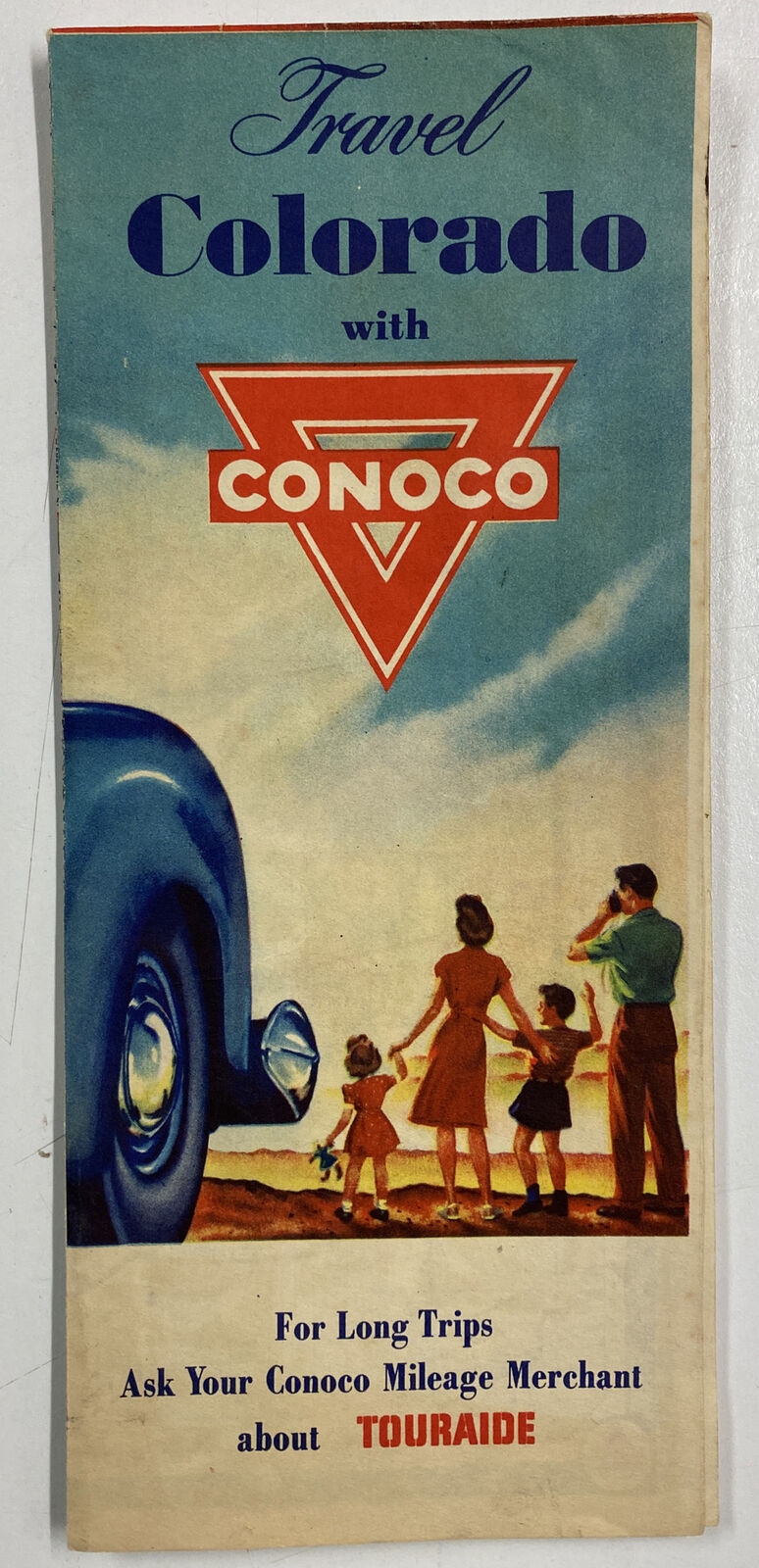 Vintage 1940s Travel Colorado With Conoco State Road Map - Advertising
