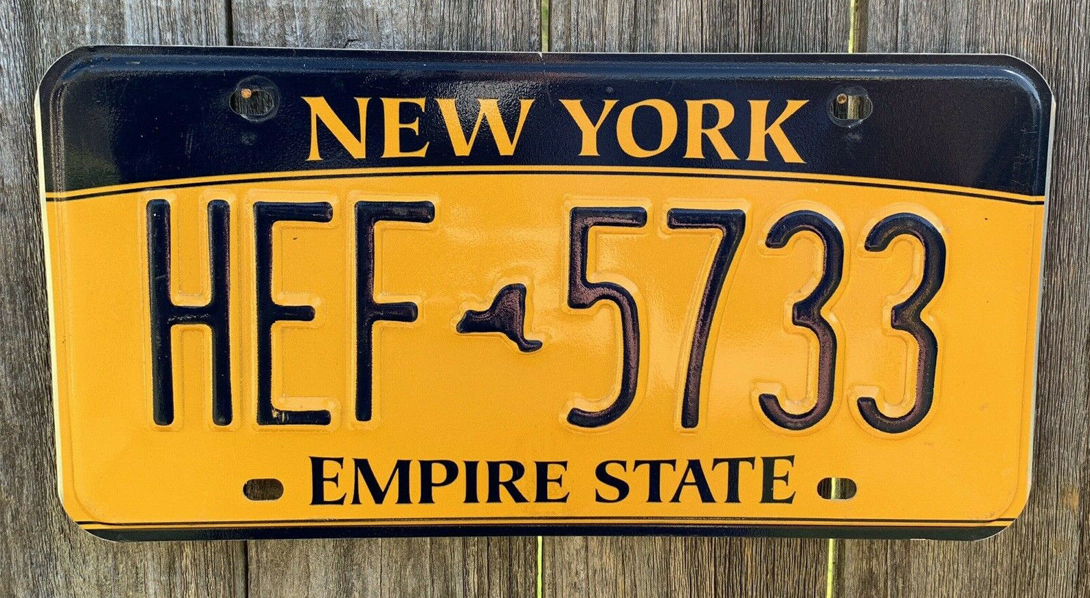 VINTAGE NEW YORK LICENSE PLATE HUGE HEFNER #HEF5733
