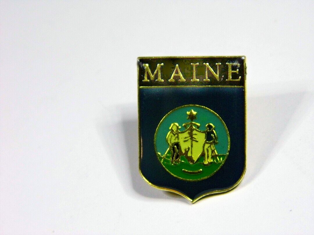 2 Vintage state of Maine lapel hat pins