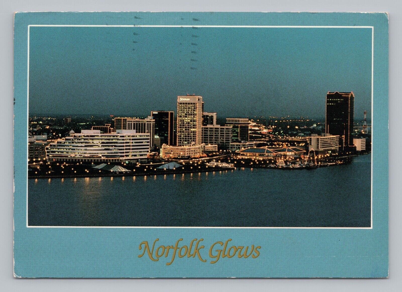 Postcard Norfolk Glows Virginia c1991