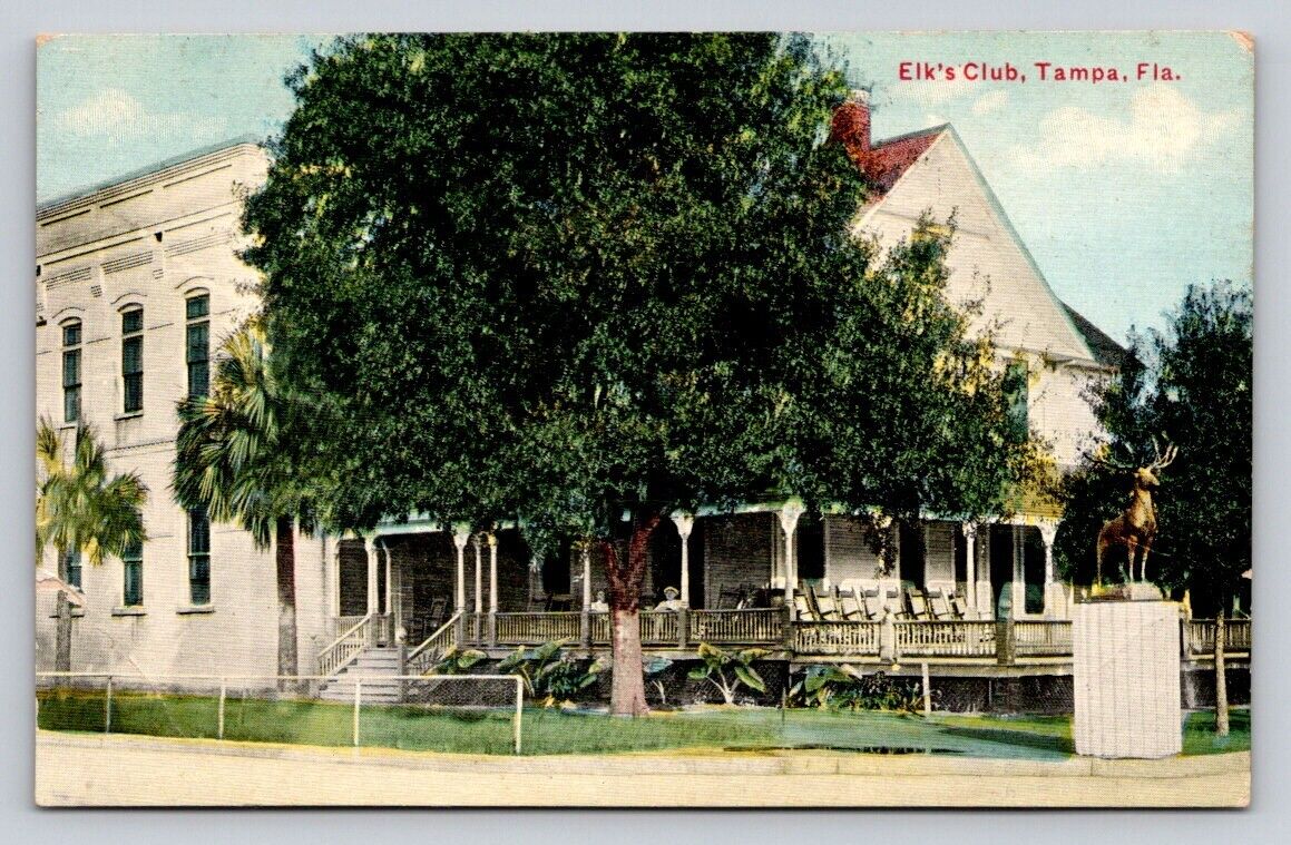 c1910 People Porch Elks Club Tampa Florida  P95A