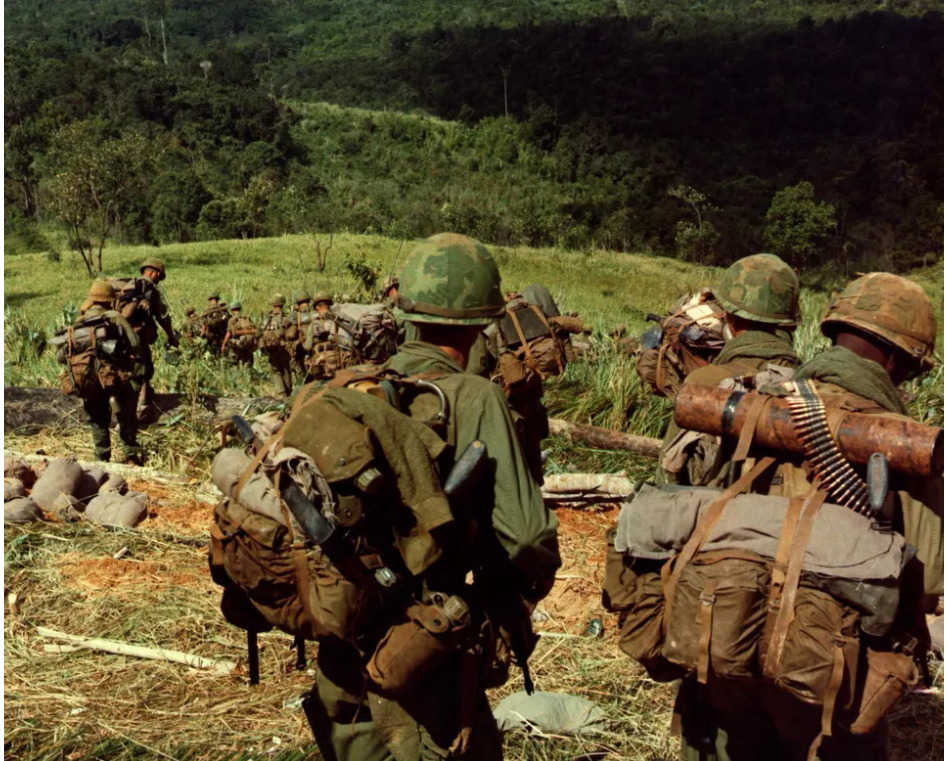 Color Vietnam War  Photo US Soldiers on Patrol in Vietnam  US175