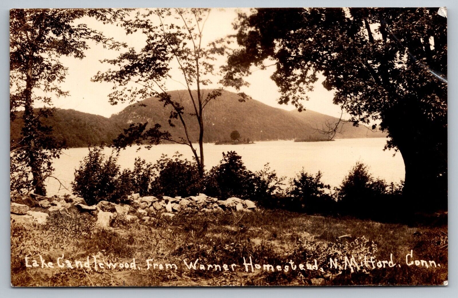 Lake Candlewood, Warner Homestead, New Milford, CT Real Photo Postcard. RPPC