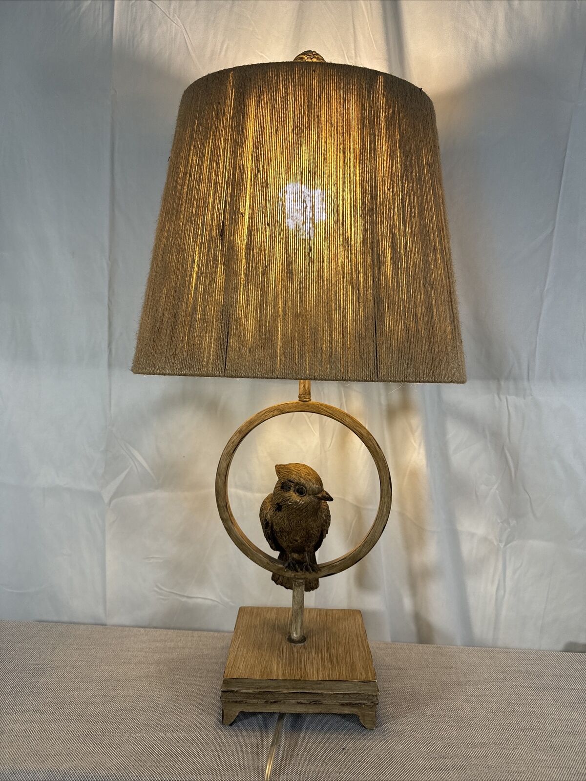 Beautiful Brown Bird In A Ring 28” Table Lamp 