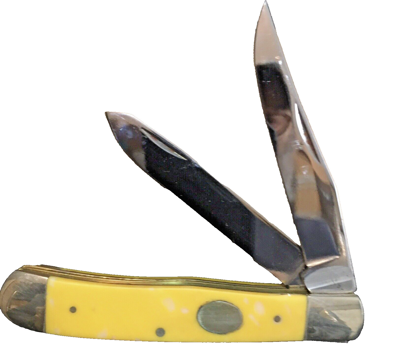 Moore Maker 3202U FACTORY REJECT Knife Yellow Delrin  2011 PLEASE READ