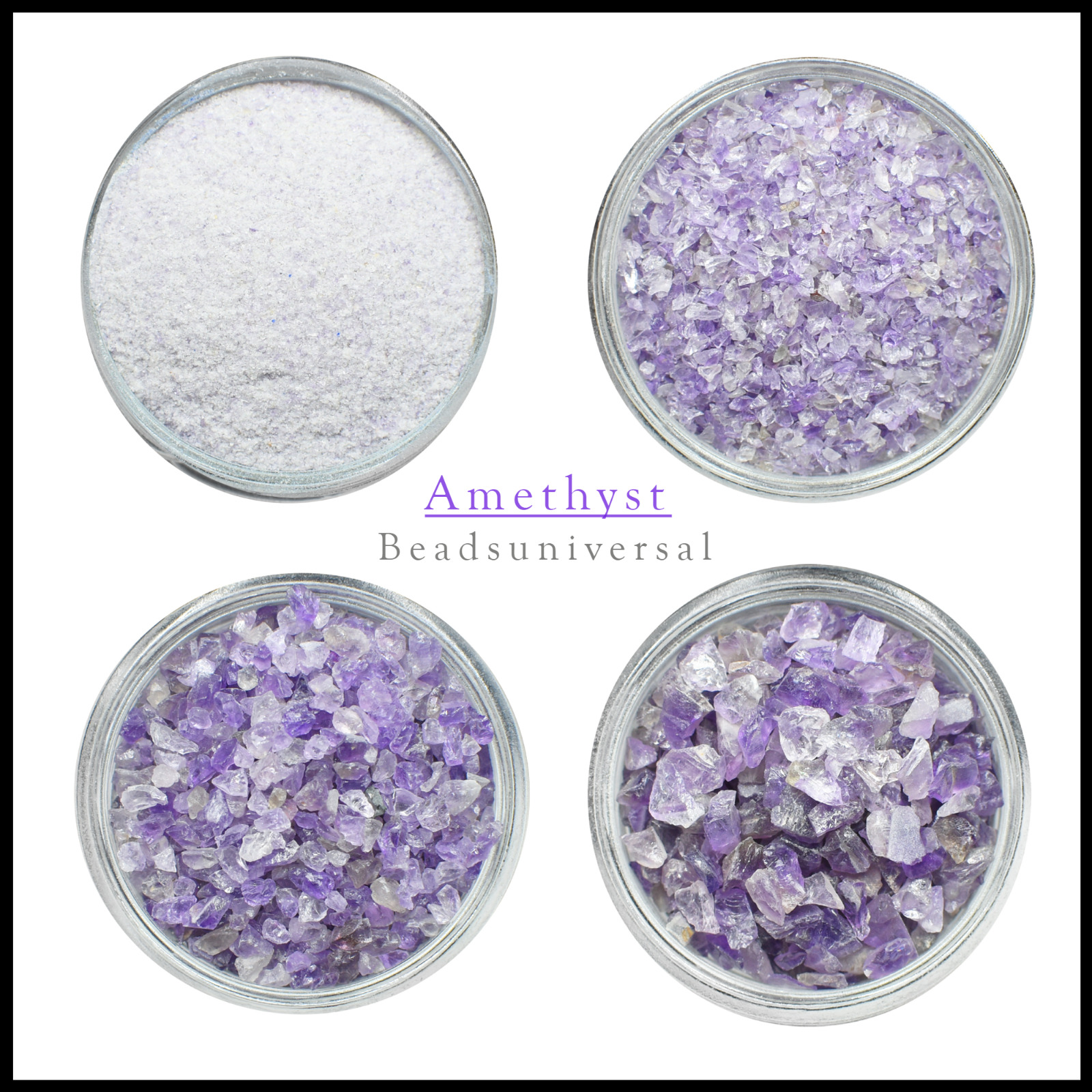 Natural Raw Purple Amethyst Crushed Gemstone Raw Rough Powder Healing Crystal