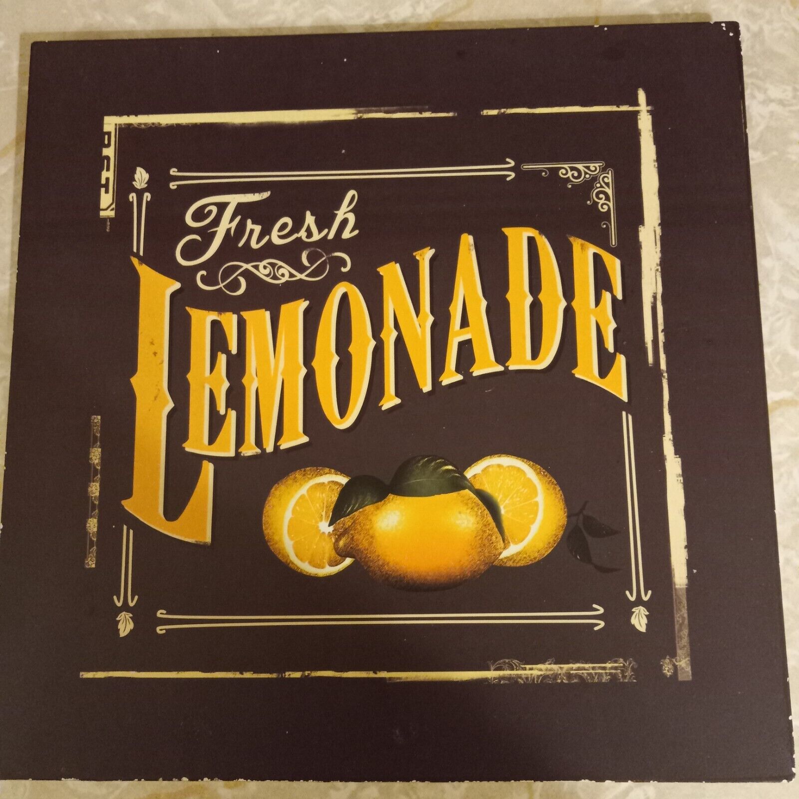  Lemonade Sign Original Vintage All Metal 10x10 Inches.