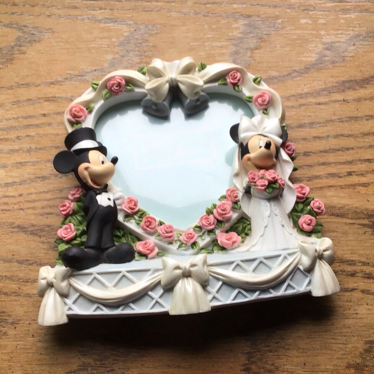 Disney 3D Resin Photo Frame Mickey Minnie Wedding/Anniversary Heart Bride Groom