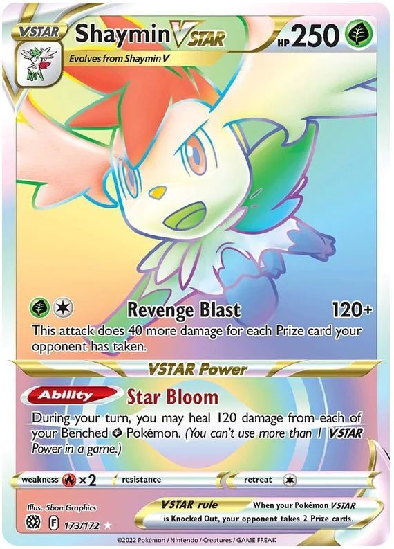 Shaymin VSTAR 173/172 Secret Rare Pokemon Card (SWSH Brilliant Stars)