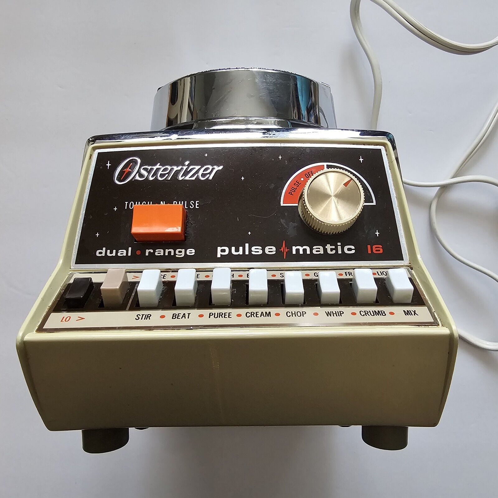 Osterizer Pulse Matic 16 Blender Avocado Chrome Parts Only Vintage 1970s