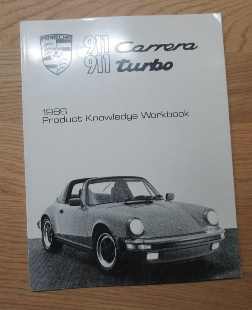 1986 Porsche 911 Carrera Turbo Product Knowledge Workbook Brochure Original