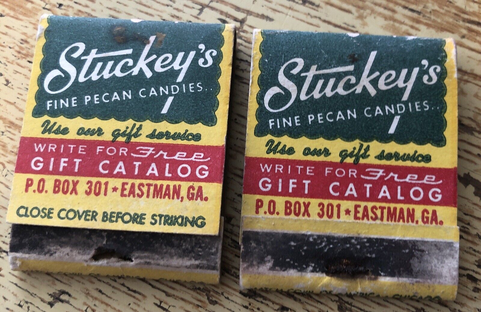 Stuckey’s Fine Pecan Candies Eastman Georgia Matchbooks *Photos* Lot Of 2 1959