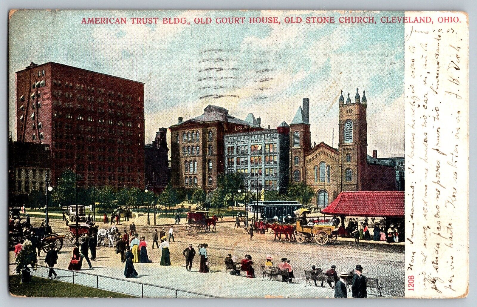 Cleveland, Ohio - American Trust Building & Old Court House - Vintage Postcard