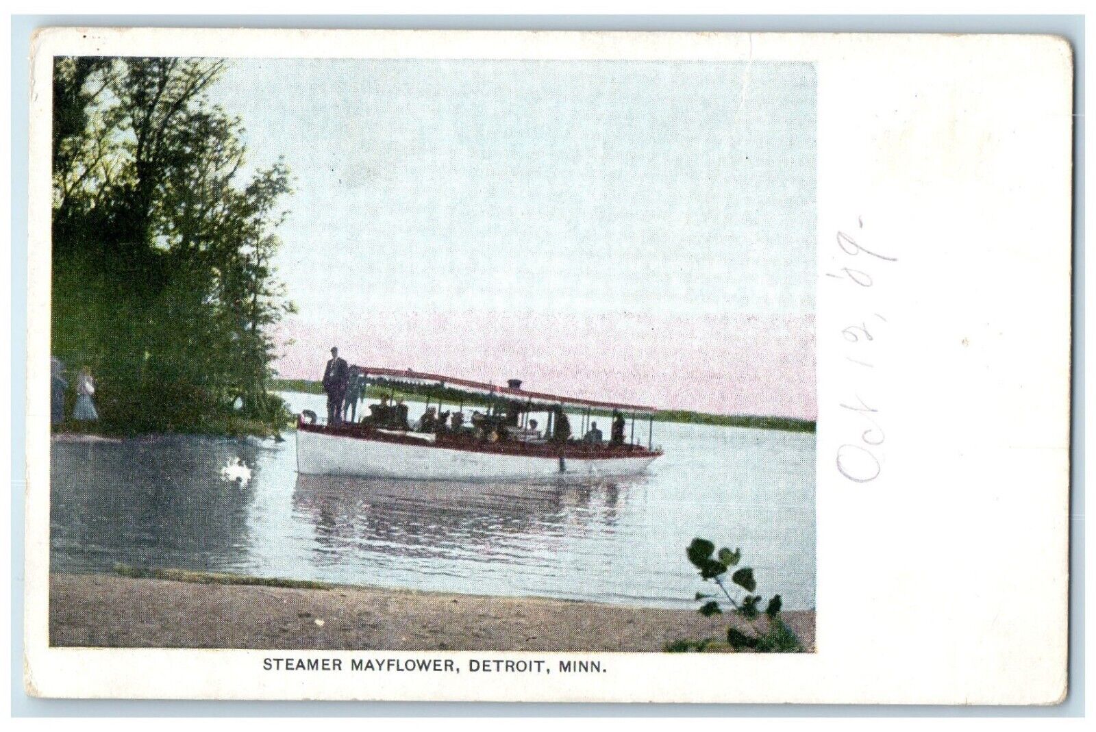 c1910 Steamer Mayflower Ferry Boat Detroit Minnesota MN Vintage Antique Postcard