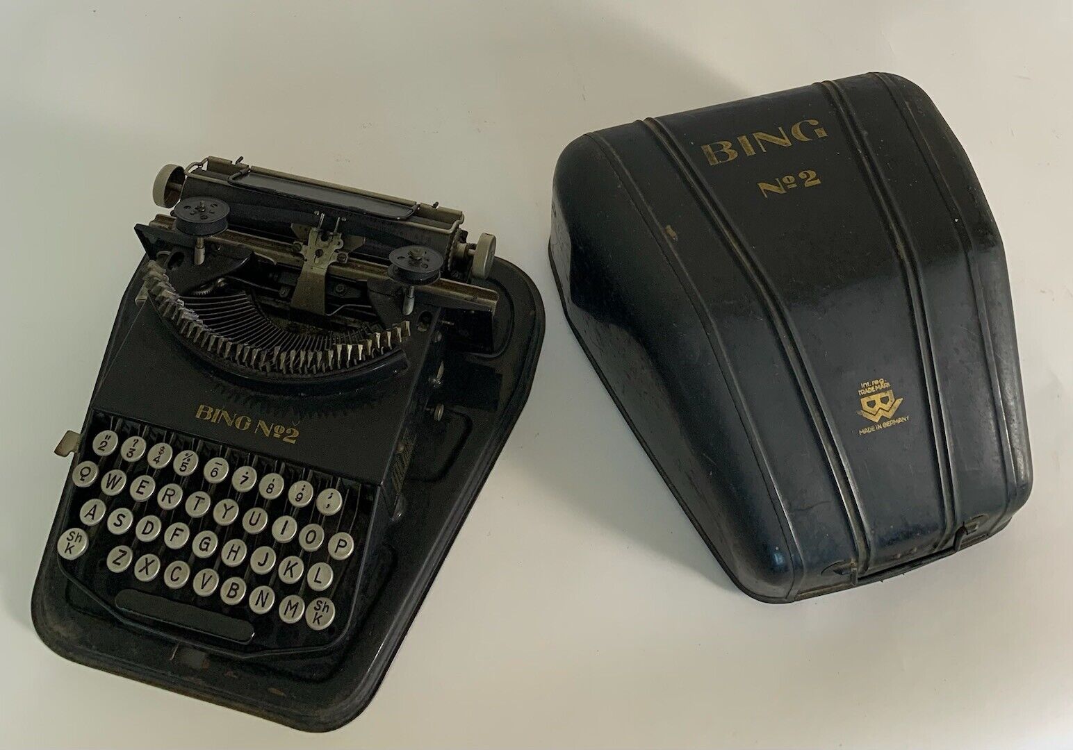 Bing Typewriter No. 2 With Carrying Case RARE Antique 1920's