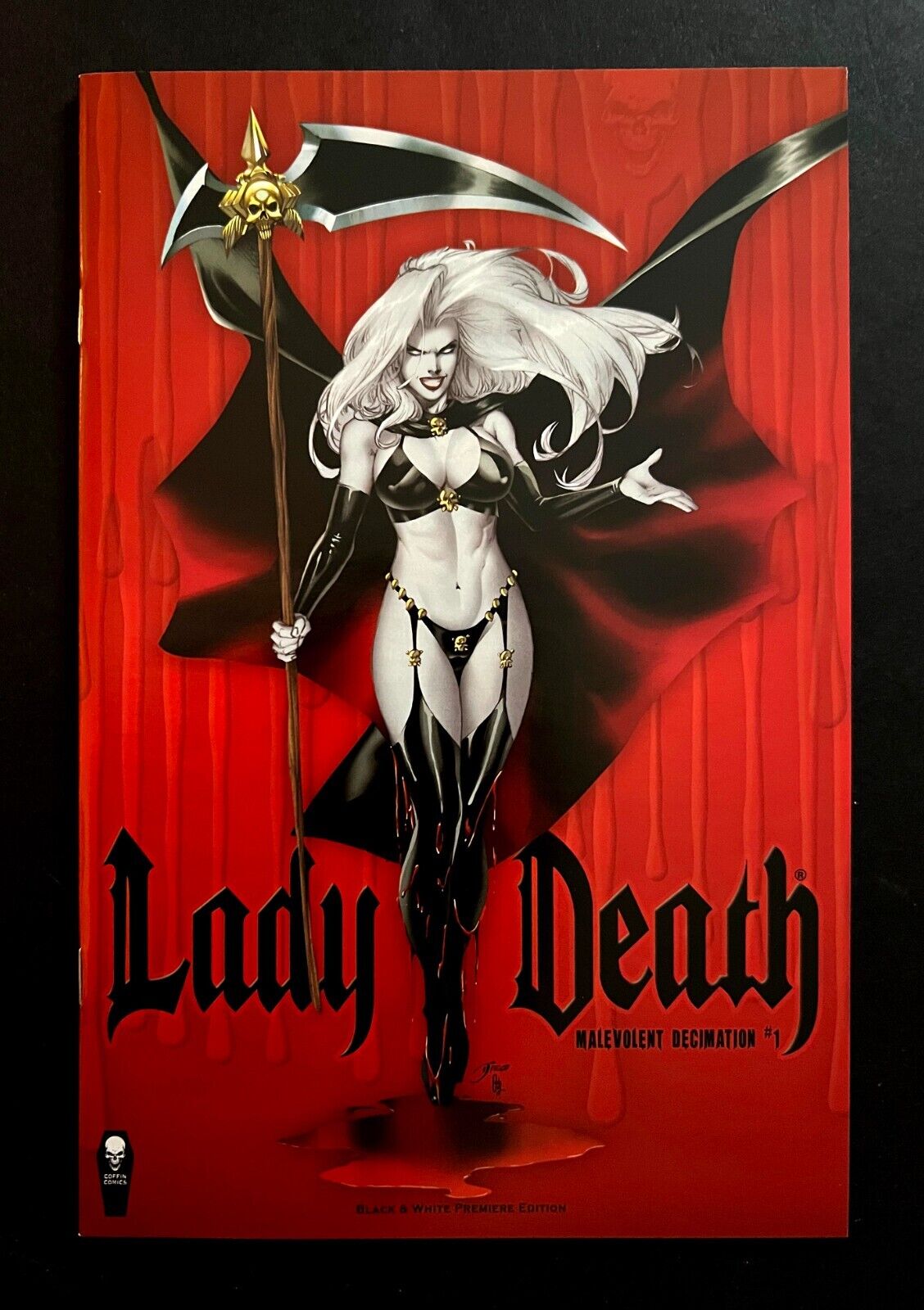 *Lady Death: Malevolent Decimation* #1 Hi-Grade B&W Premiere Coffin 2021
