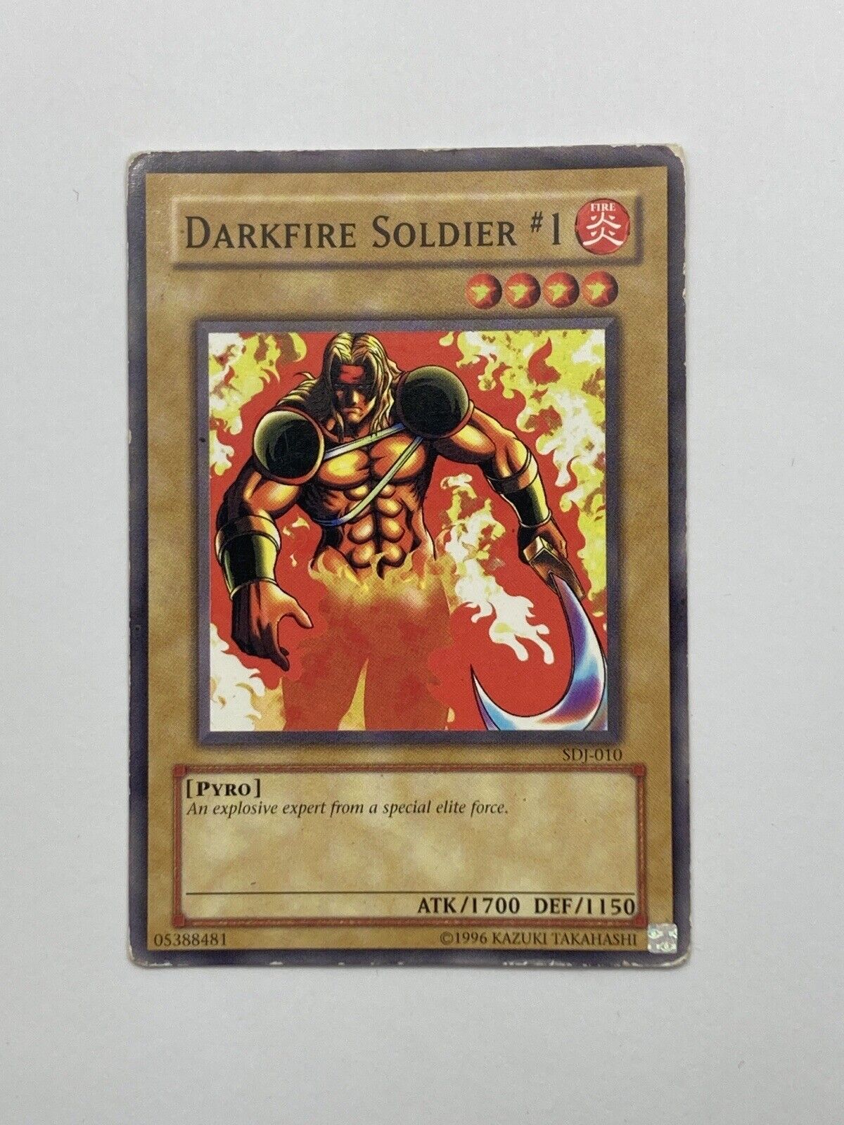 DARKFIRE SOLDIER #1 - SDJ-010 - NON HOLO - UNLIMITED -YU-GI-OH CARD