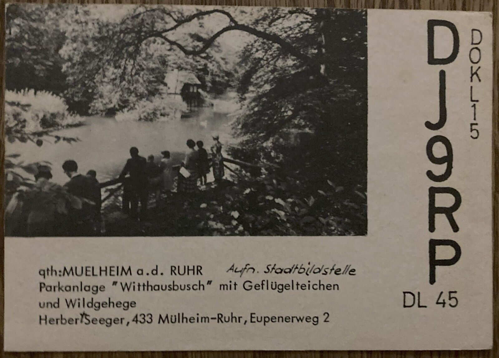QSL Card - Mulheim Germany DJ9RP 1966 Scenic Photo Postcard