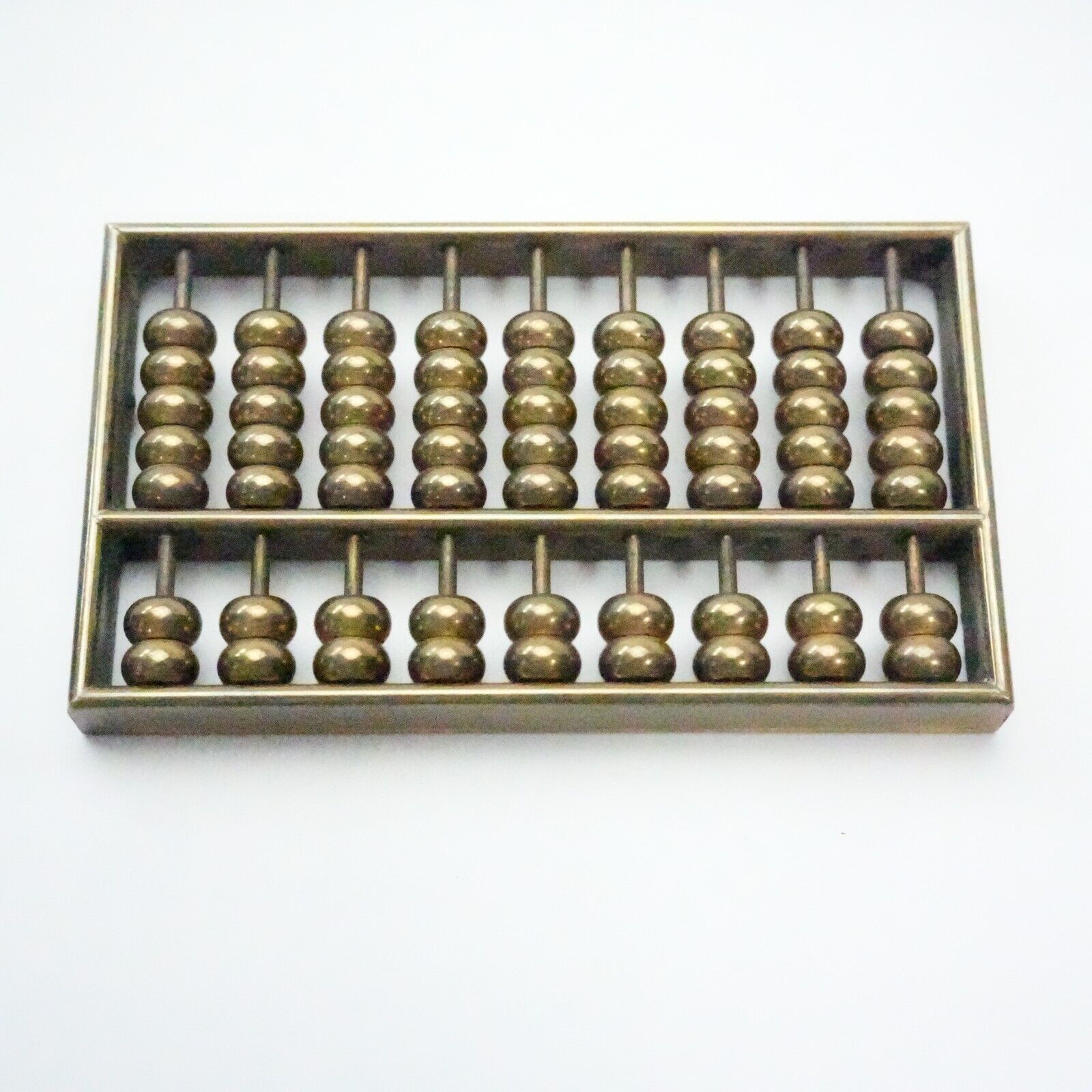 Vintage Brass Abacus Palm Sized Desk Display 3⅛ by 1¾ in