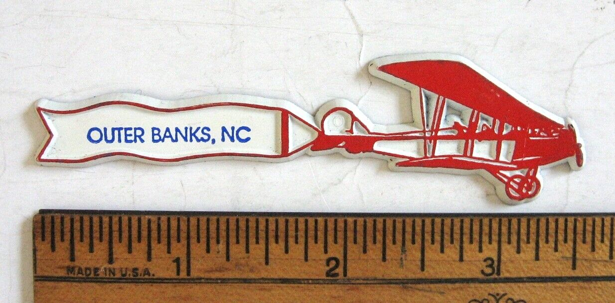 Souvenir Refrigerator Magnet - Outer Banks North Carolina - Plane with Banner