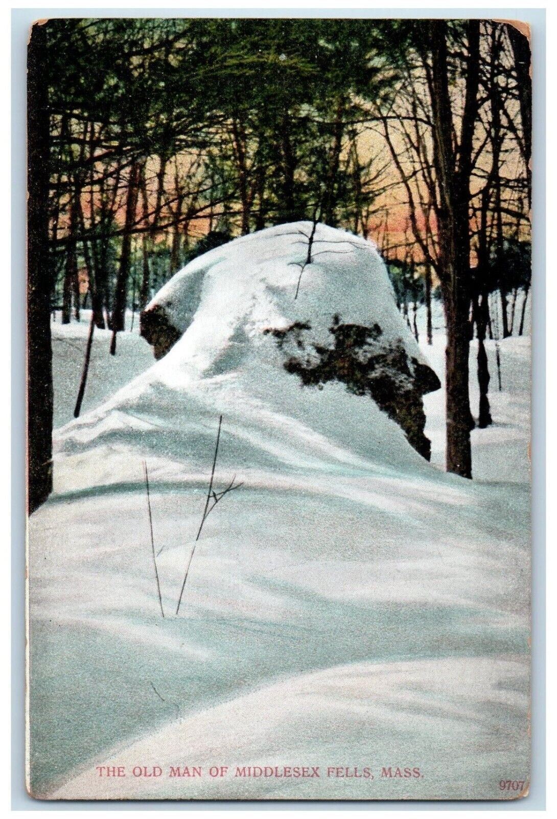 c1905 The Old Man Winter Snow Middlesex Fells Massachusetts MA Antique Postcard