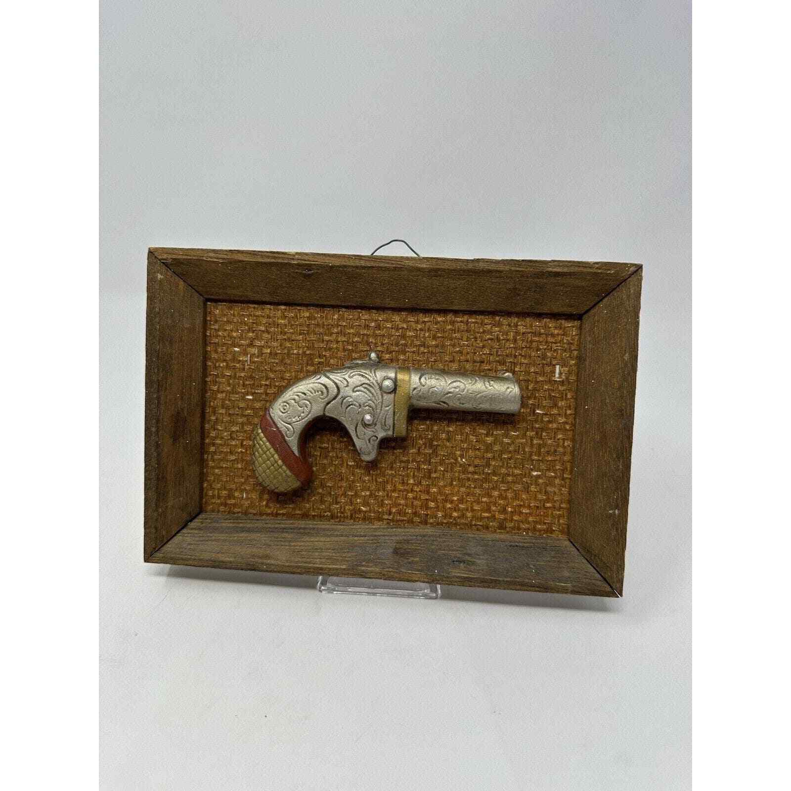 Vintage Framed 3D Pistol Gun - Made In Japan - See Pics