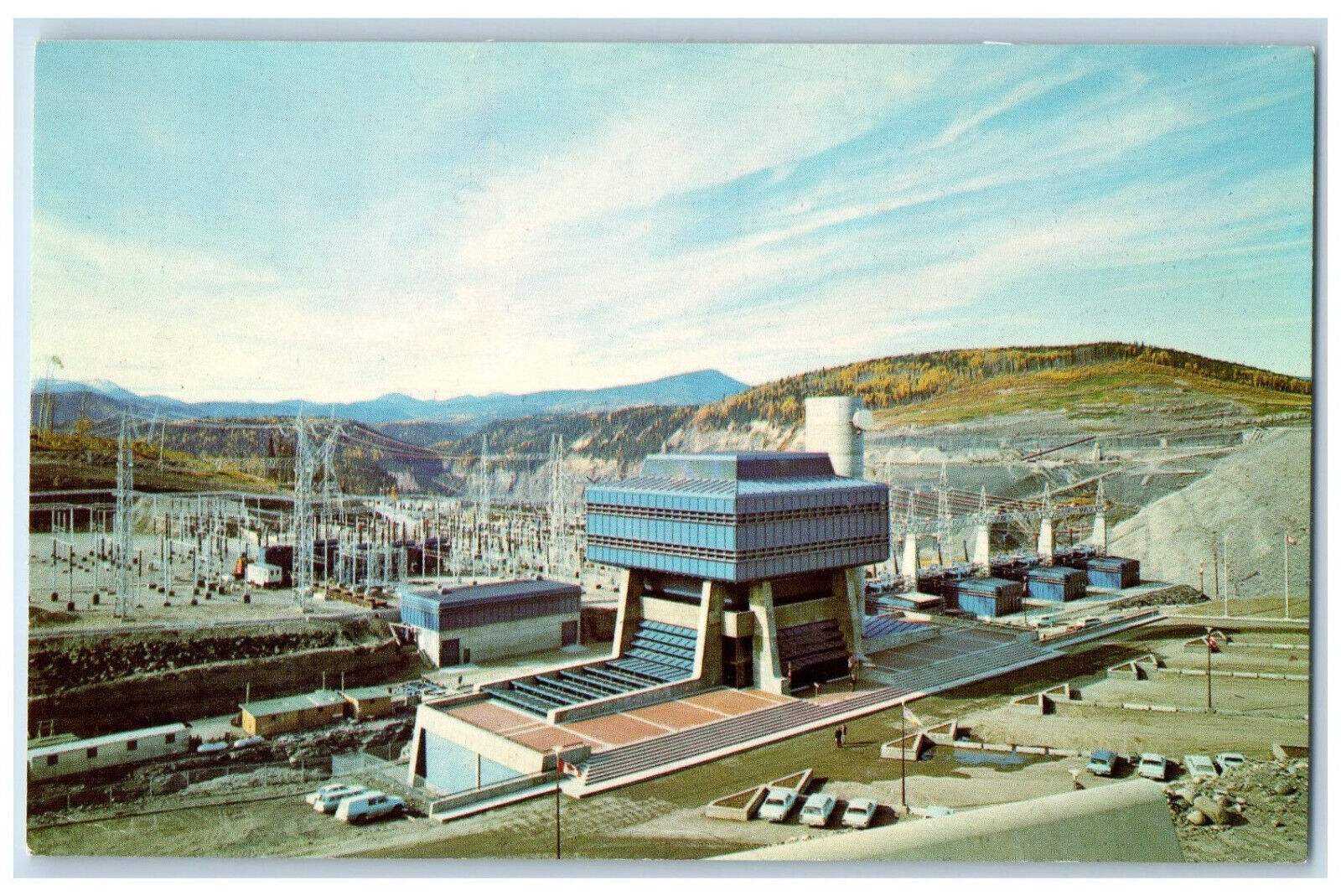 c1950's BC Hydro's Peace River Power Complex Hudson Hope Canada Postcard