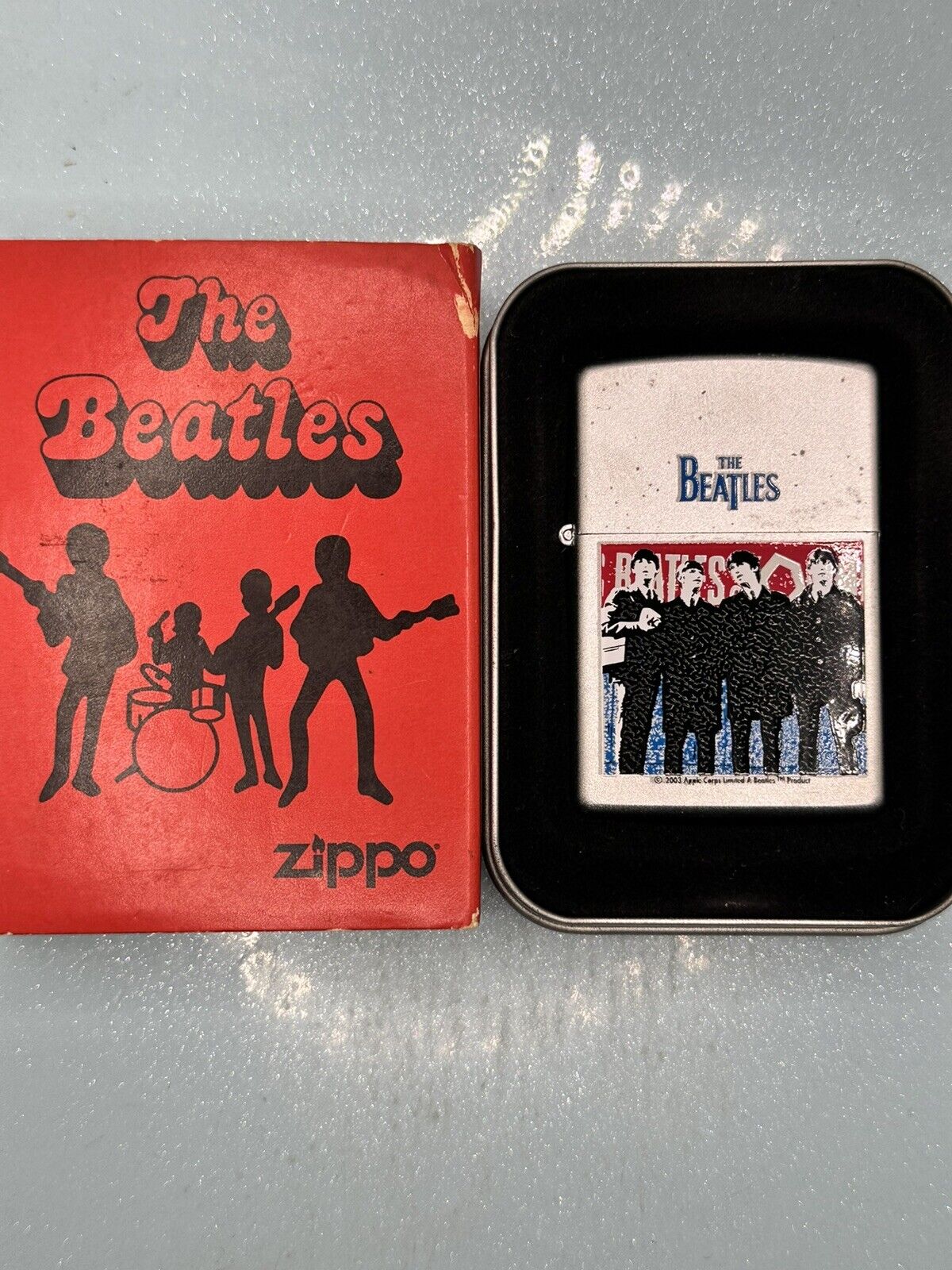 Vintage 2005 The Beatles All Four Chrome Zippo Lighter NEW