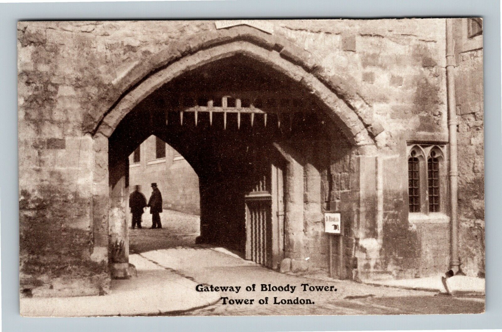London UK, Gateway Bloody Tower, United Kingdom Vintage Postcard