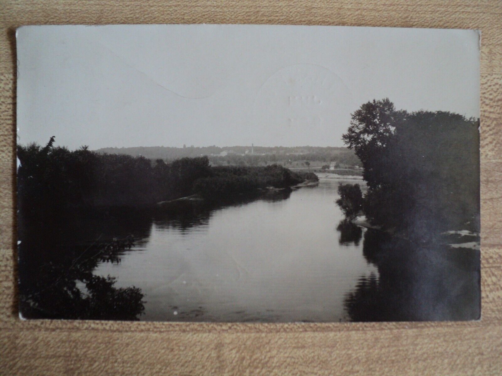 New Hampton Iowa View from River 1909 RPPC Postcard