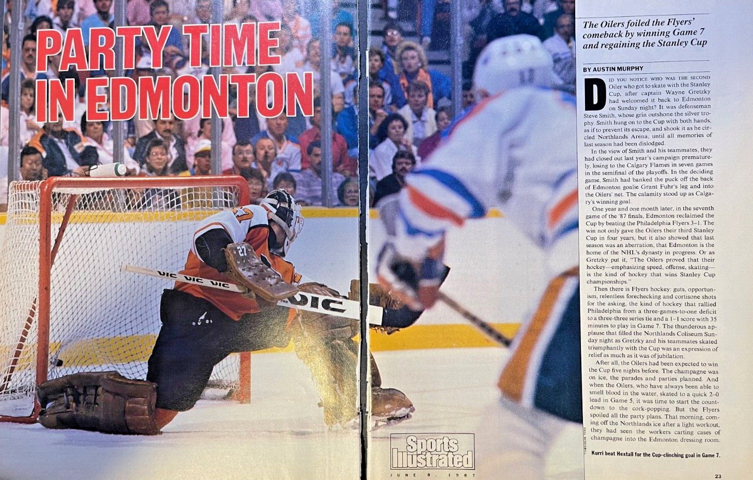 1987 Edmonton Oilers Hockey Win Stanley Cup