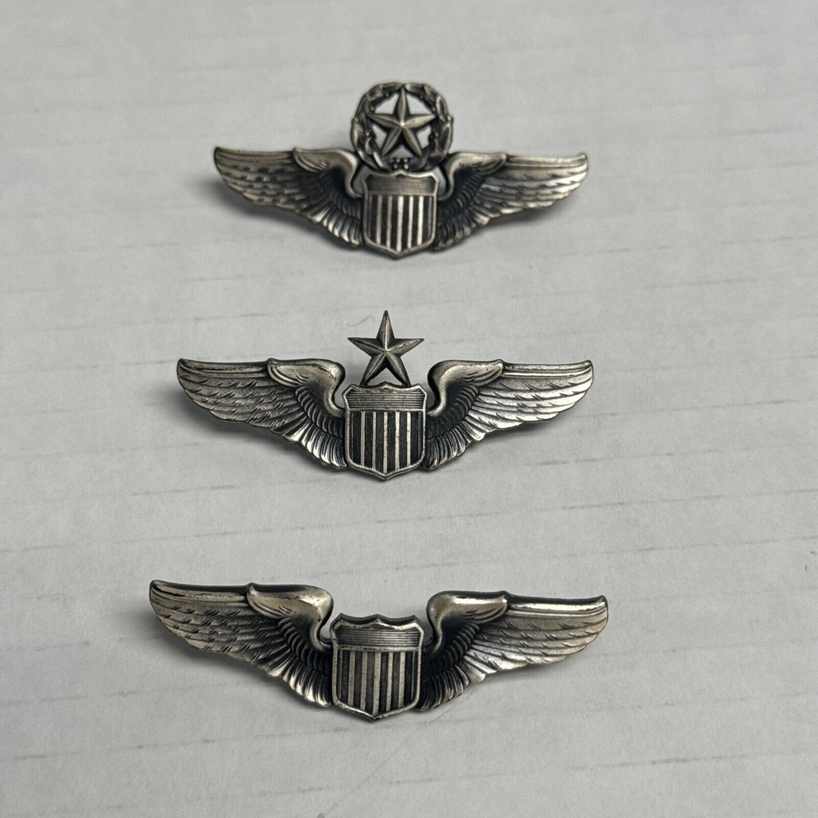 USAF Army Senior Master Aviator Aviation Pilot Wing Badge Pin Military