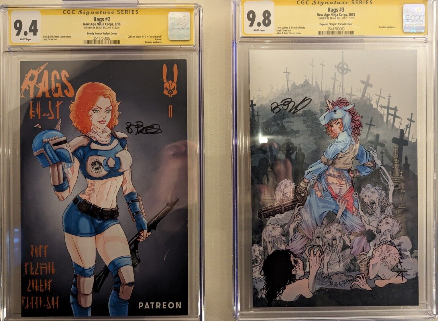 Rags Patreon Issue 2&3 CGC SS HTF Out Of Print Pair