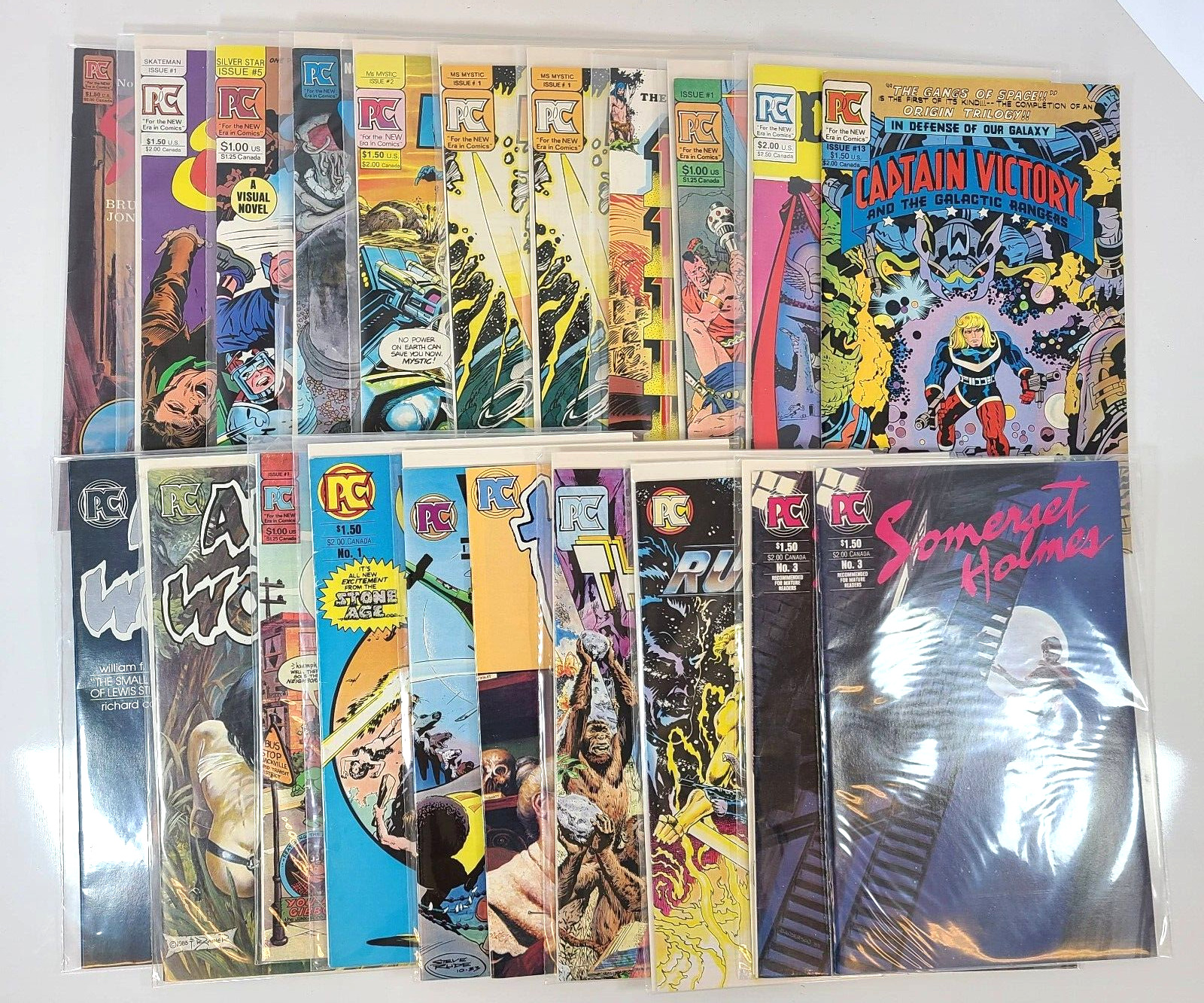 Mixed Lot of 21 Pacific Comics - Alien Worlds, Ms Mystic, Somerset Holmes, & Mor