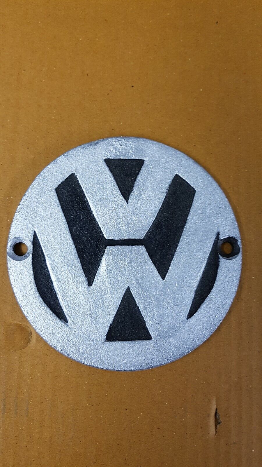   Volkswagon Cast iron display sign 12cm x 4mm thick , pre-holed . FREE POSTAGE.