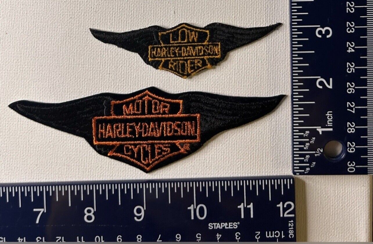 Authentic Vintage Harley-Davidson Patches / Emblems Set Of Low Rider Wings