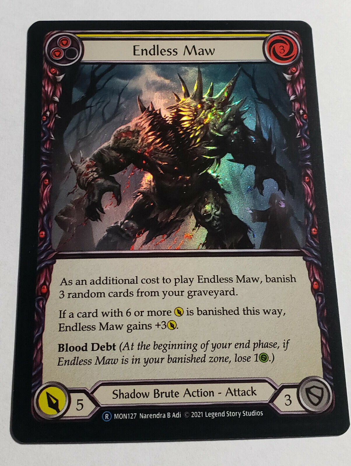 3x Endless Maw *FOIL* [Yellow] Flesh and Blood - MON UNLIMITED M/NM