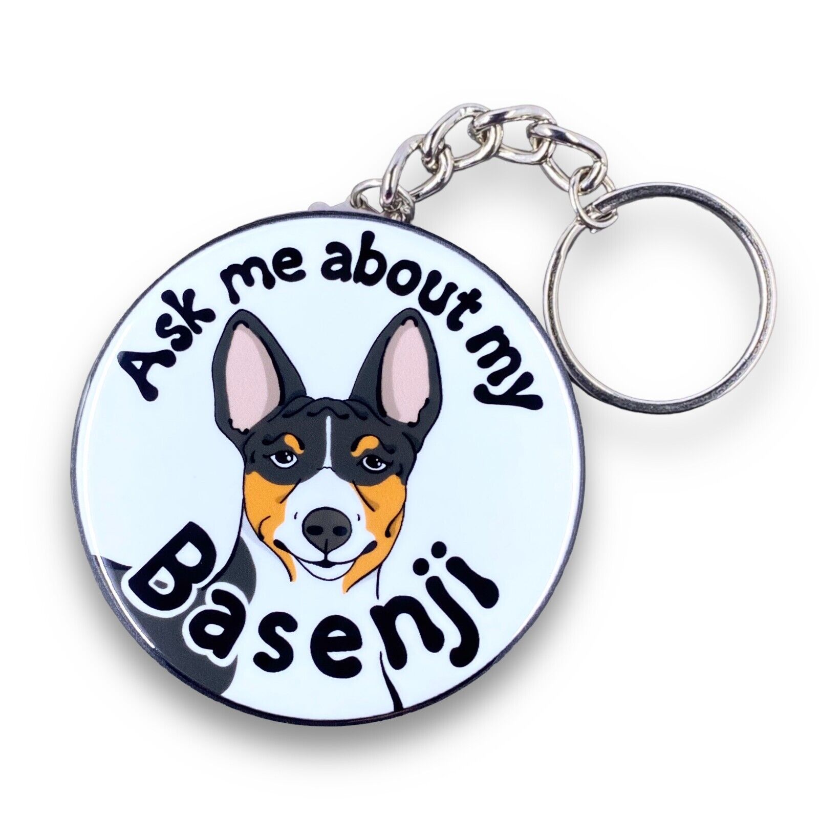 Basenji Dog Keychain Key Ring Accessories Handmade 2.25\