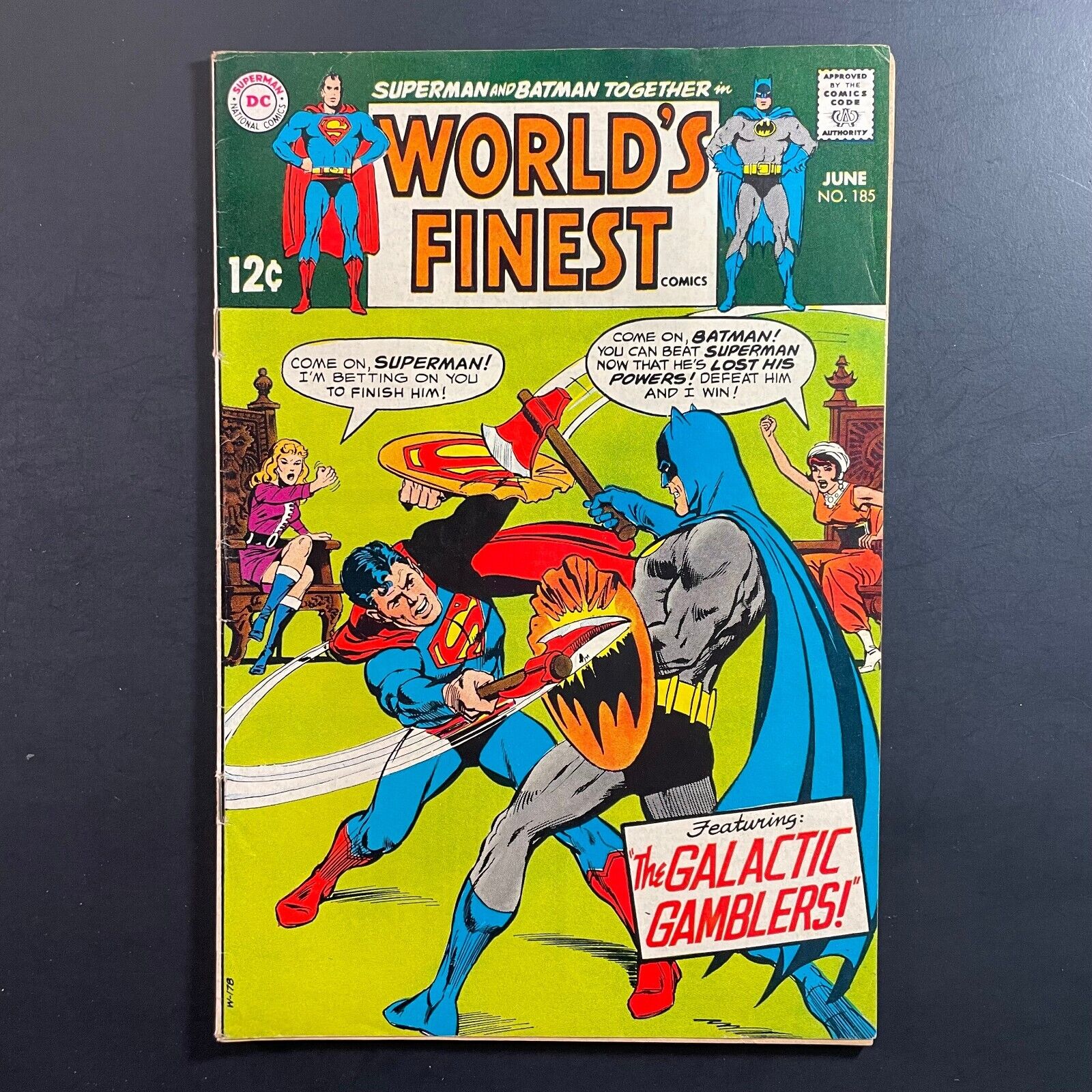 World's Finest 185 Silver Age DC 1969 Neal Adams cover Batman vs Superman comic