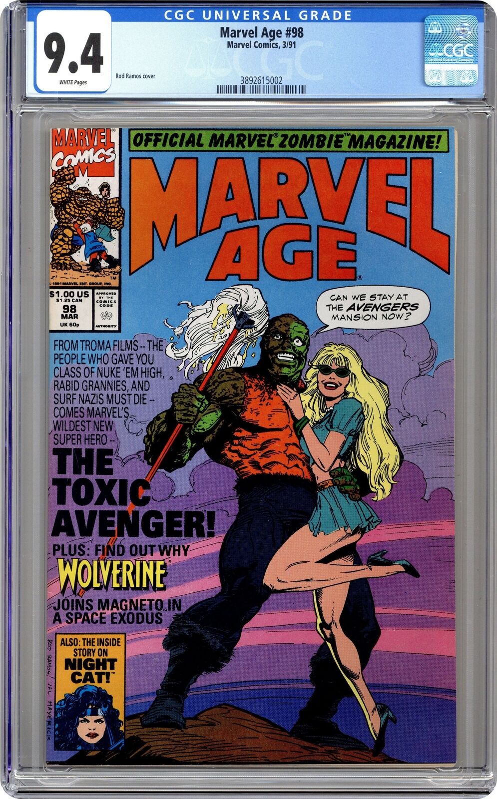 Marvel Age #98 CGC 9.4 1991 3892615002