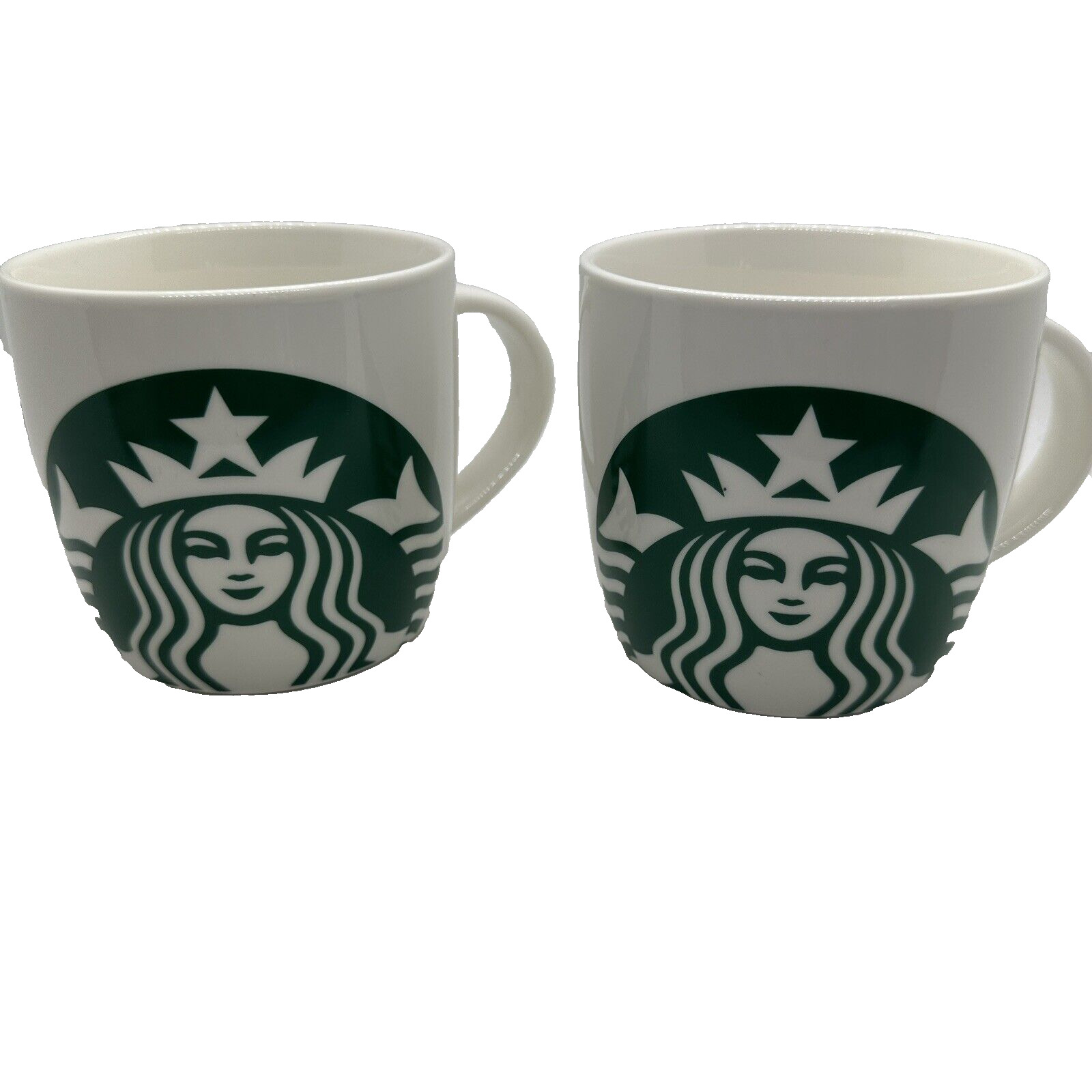 Starbucks Mermaid Logo Cup 14 oz 414 ml Set Of 2 White Green Soup Mug