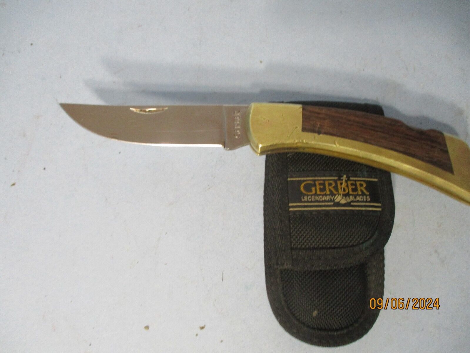 Vintage Unsharpened Gerber 97223 Brass  Lockback Folding Knife USA