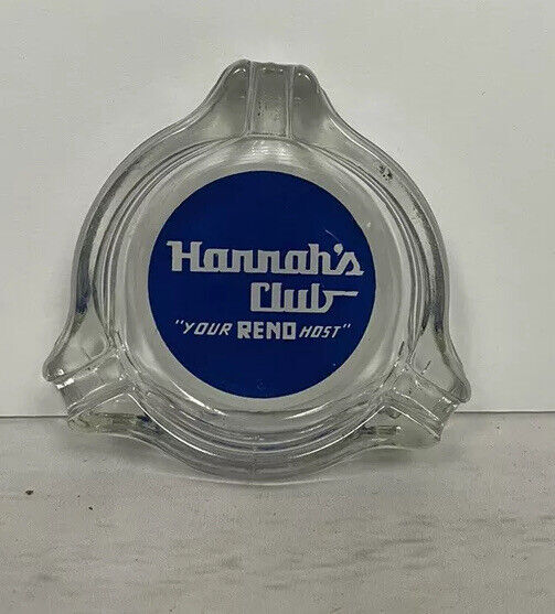VTG Harrahs Club Ashtray Your Reno Host Clear Glass 2.5\